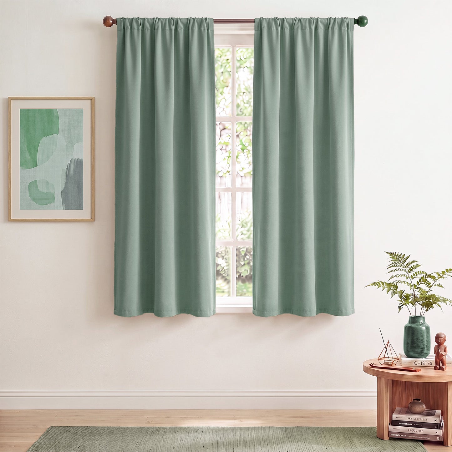 TOPICK Blackout Curtains for Bedroom Thermal Insulated Drapes for Living Room Home Office Rod Pocket Curtains Set of 2 Panels Each