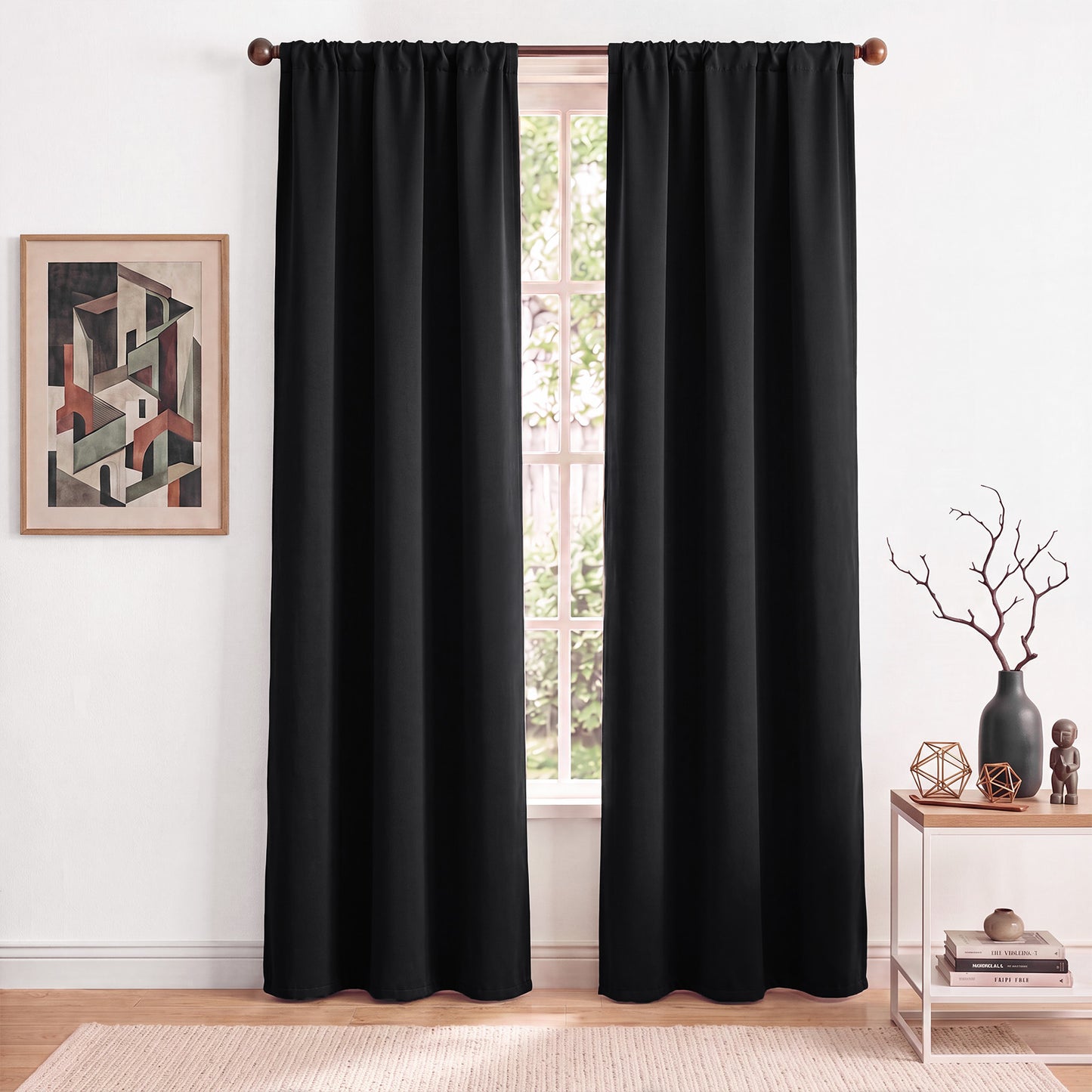 TOPICK Blackout Curtains for Bedroom Thermal Insulated Drapes for Living Room Home Office Rod Pocket Curtains Set of 2 Panels Each