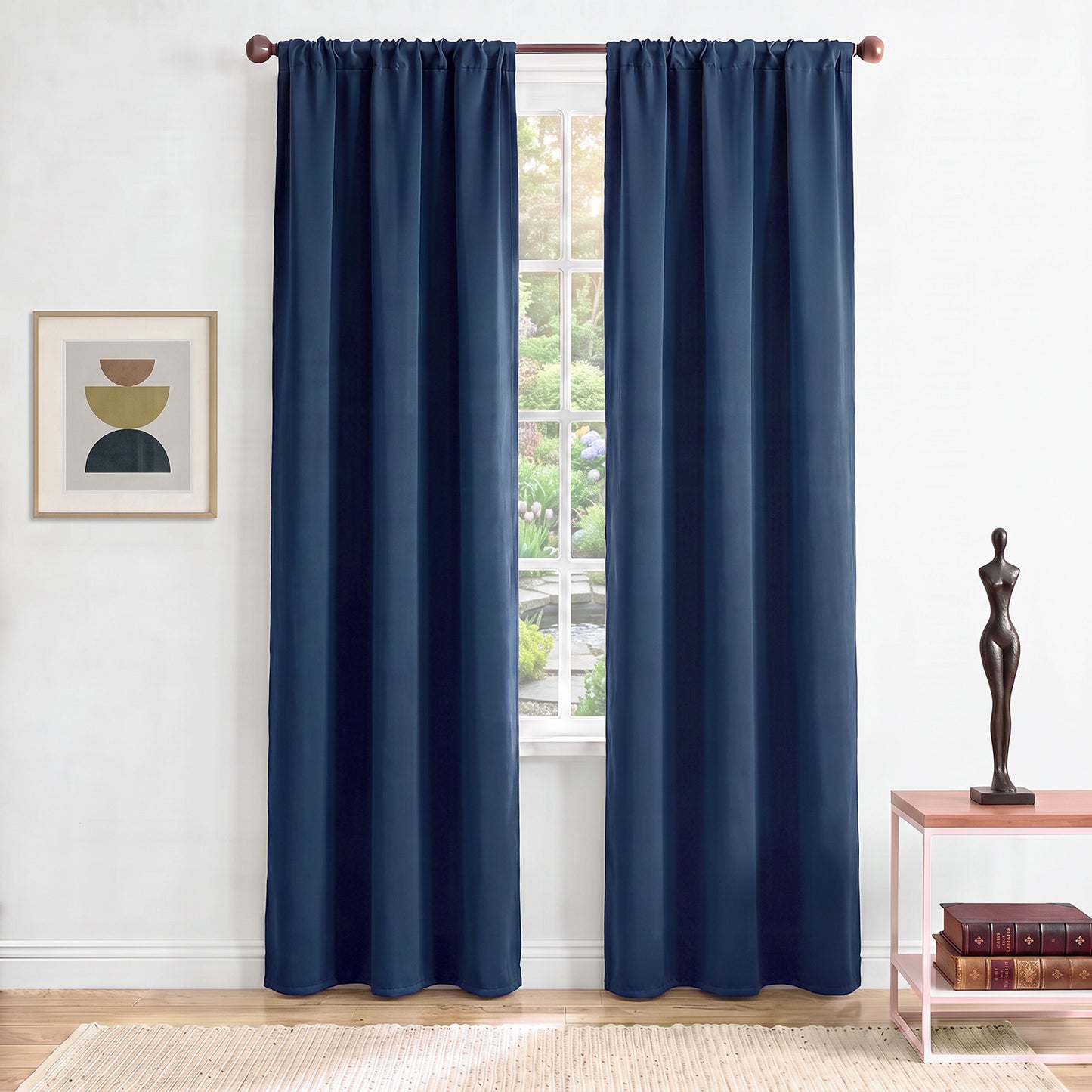 TOPICK Blackout Curtains for Bedroom Thermal Insulated Drapes for Living Room Home Office Rod Pocket Curtains Set of 2 Panels Each