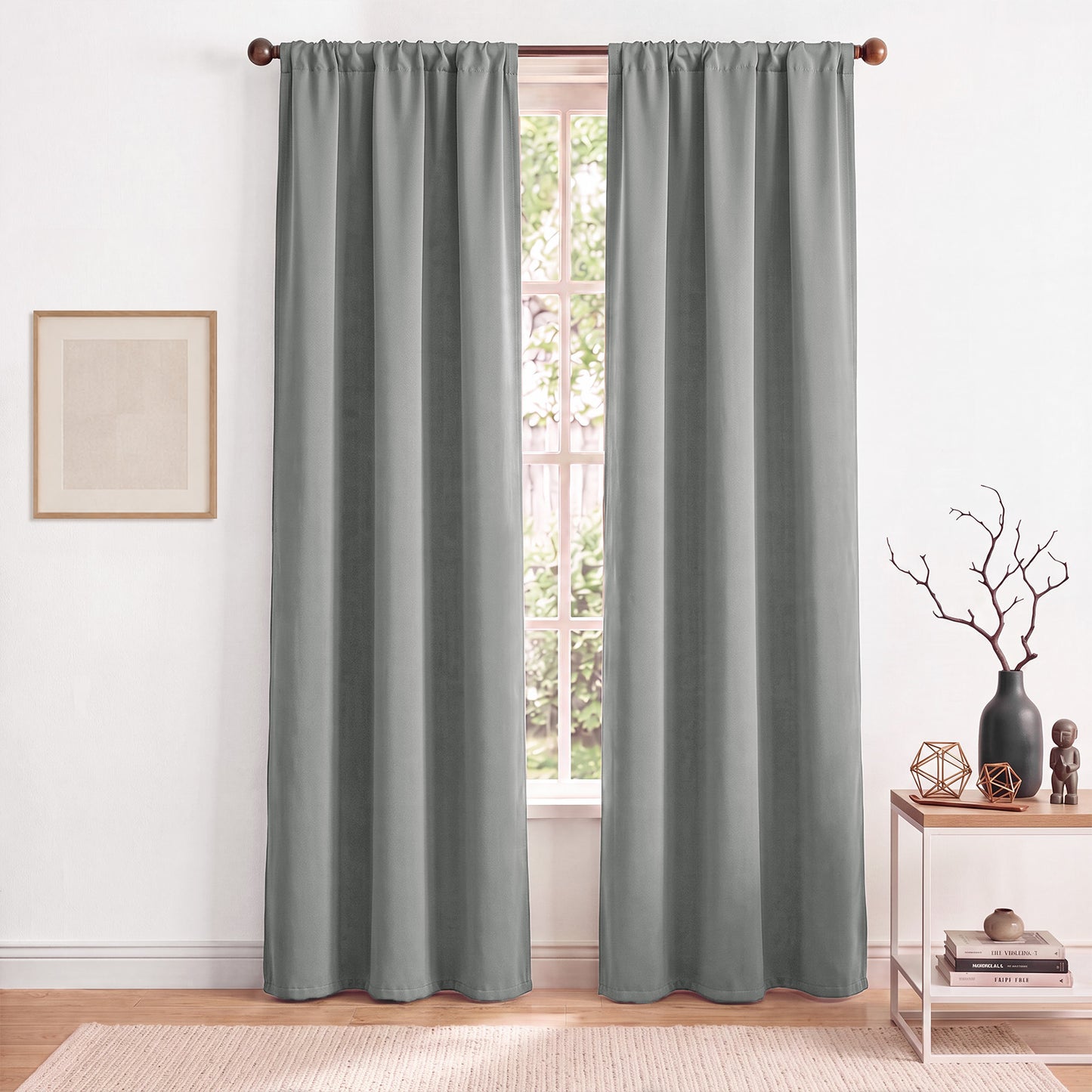 TOPICK Blackout Curtains for Bedroom Thermal Insulated Drapes for Living Room Home Office Rod Pocket Curtains Set of 2 Panels Each