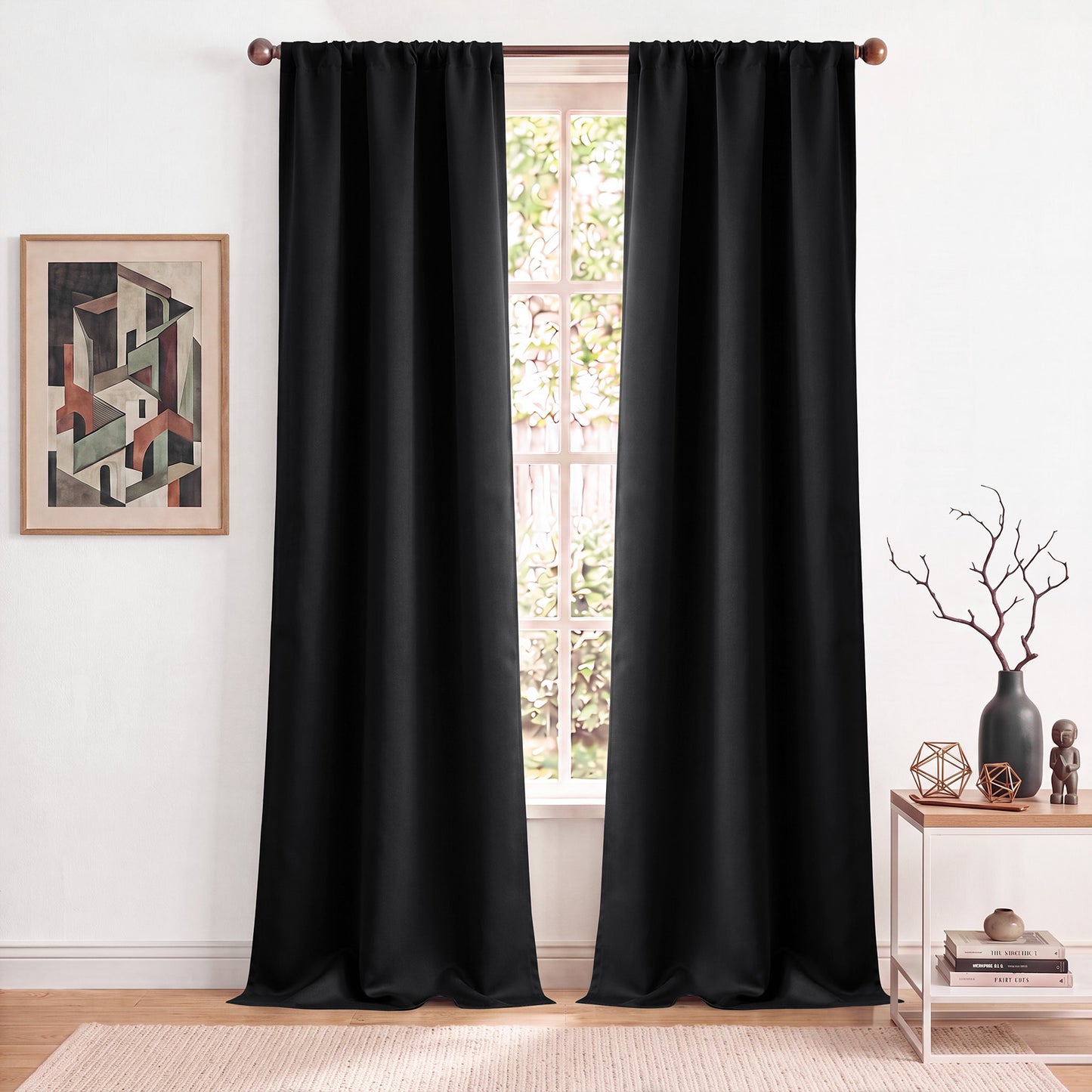 TOPICK Blackout Curtains for Bedroom Thermal Insulated Drapes for Living Room Home Office Rod Pocket Curtains Set of 2 Panels Each