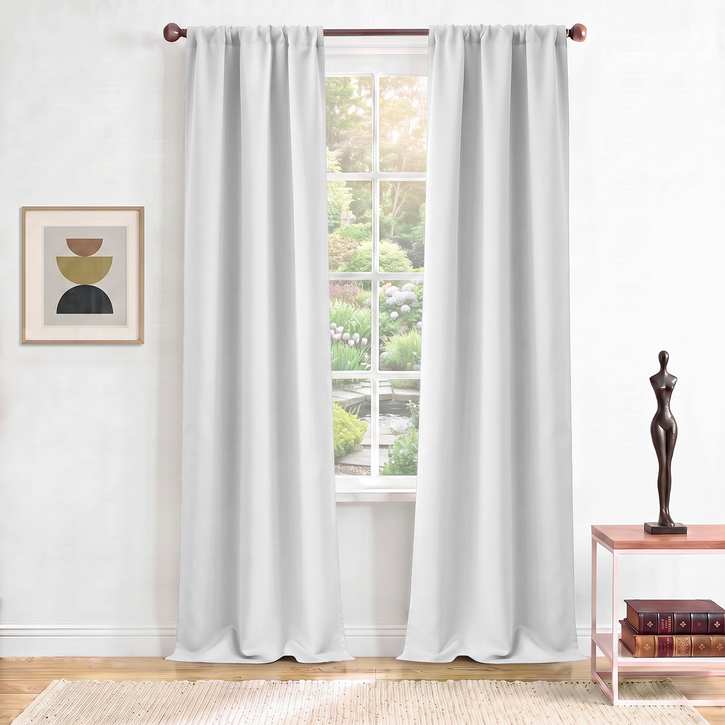 TOPICK Blackout Curtains for Bedroom Thermal Insulated Drapes for Living Room Home Office Rod Pocket Curtains Set of 2 Panels Each