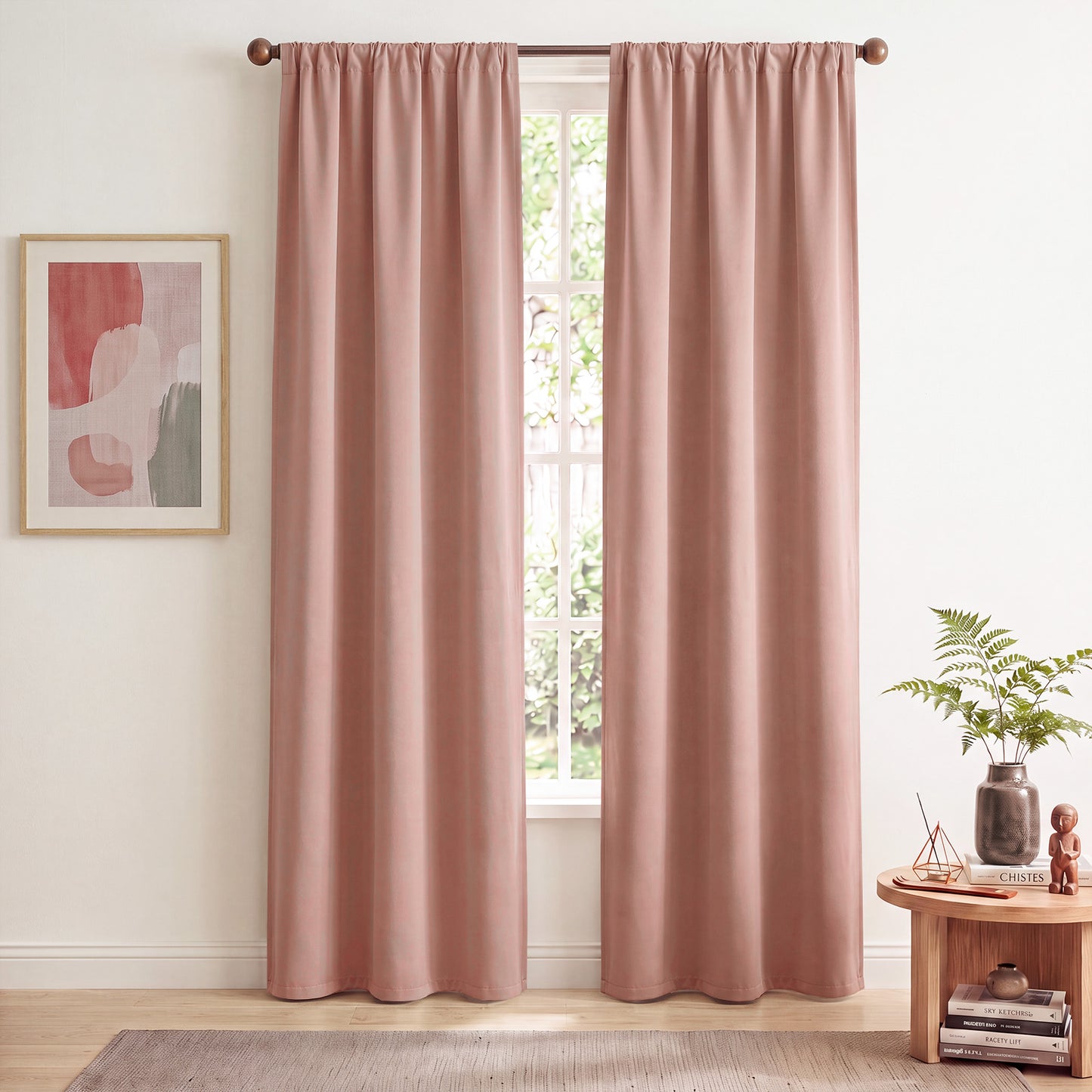 TOPICK Blackout Curtains for Bedroom Thermal Insulated Drapes for Living Room Home Office Rod Pocket Curtains Set of 2 Panels Each