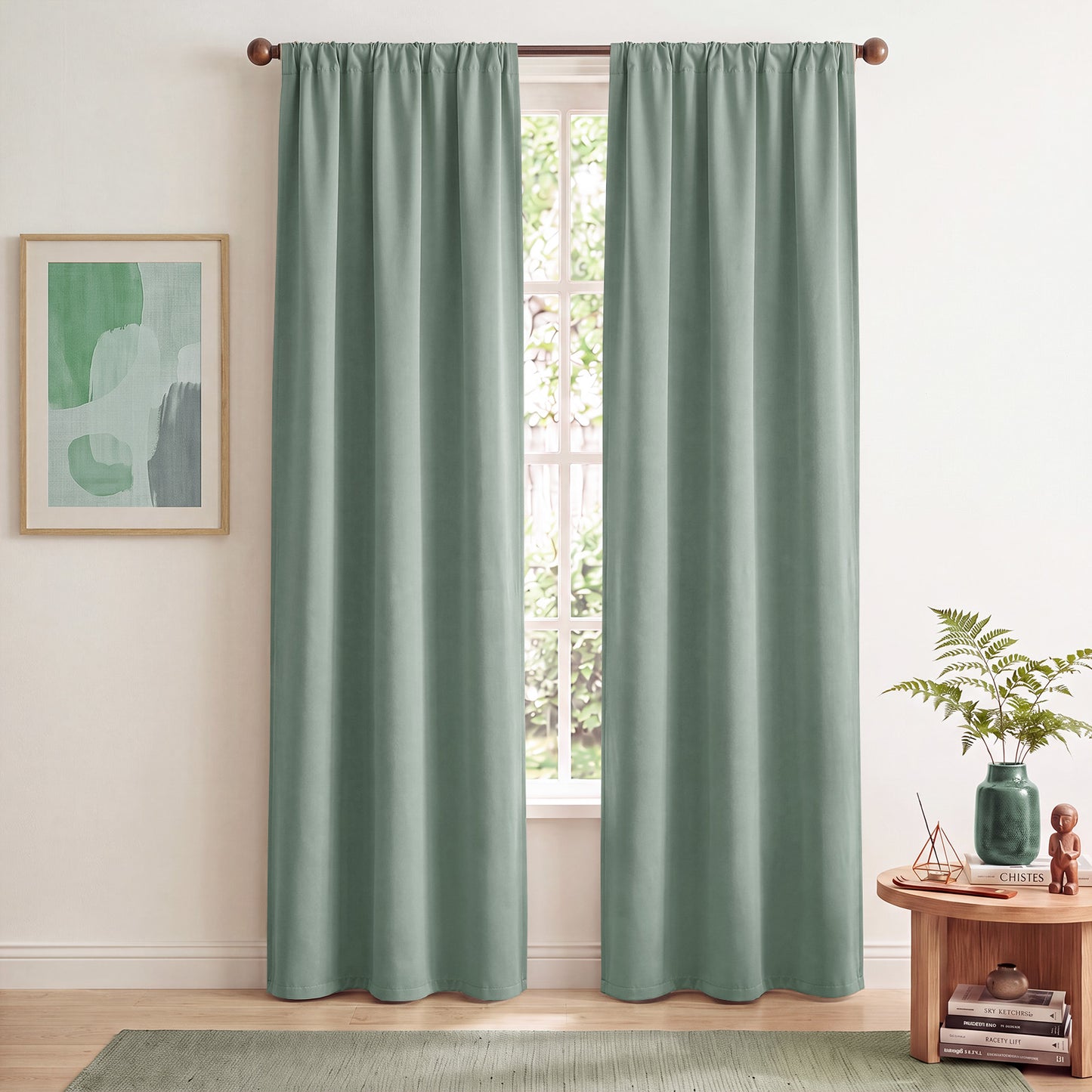 TOPICK Blackout Curtains for Bedroom Thermal Insulated Drapes for Living Room Home Office Rod Pocket Curtains Set of 2 Panels Each
