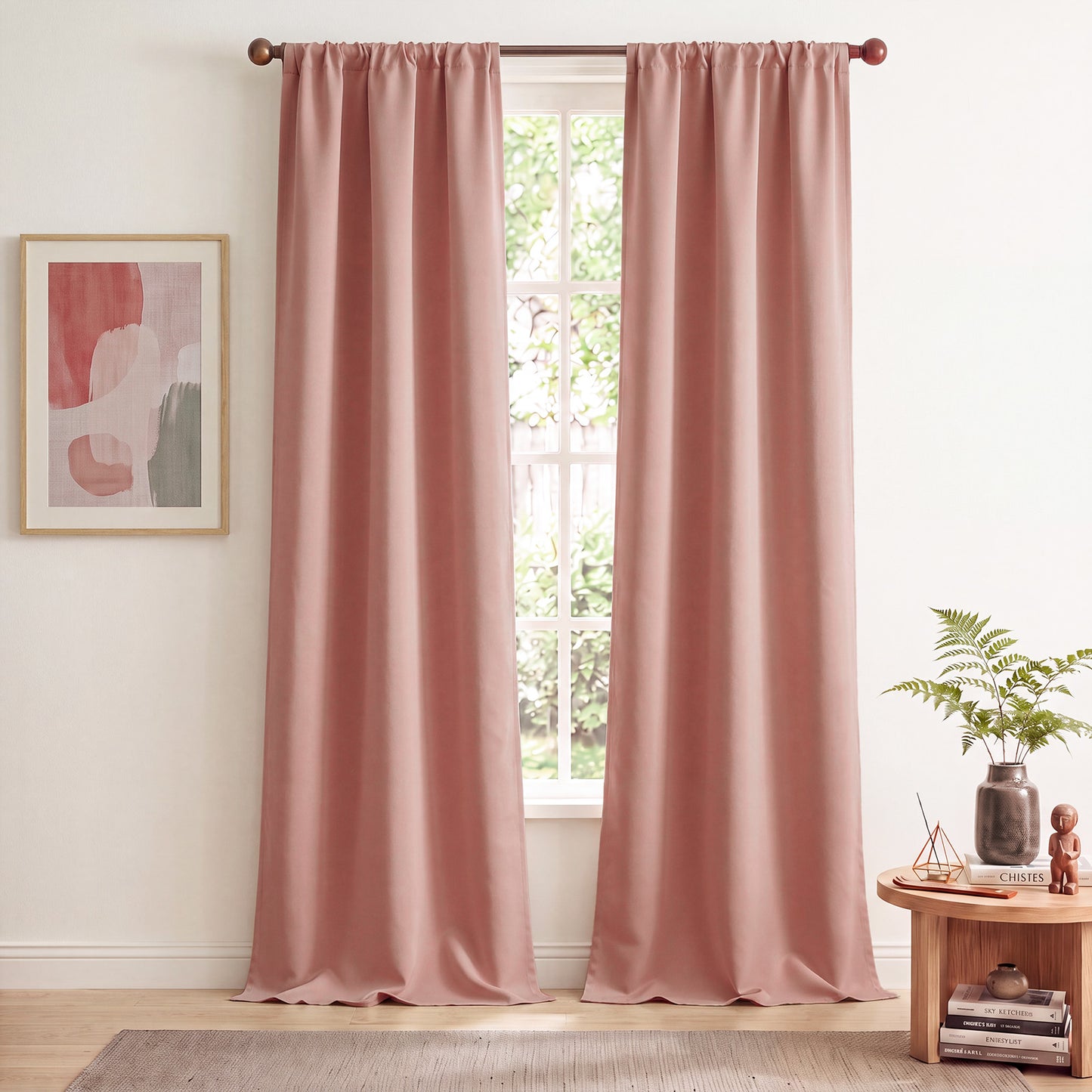 TOPICK Blackout Curtains for Bedroom Thermal Insulated Drapes for Living Room Home Office Rod Pocket Curtains Set of 2 Panels Each