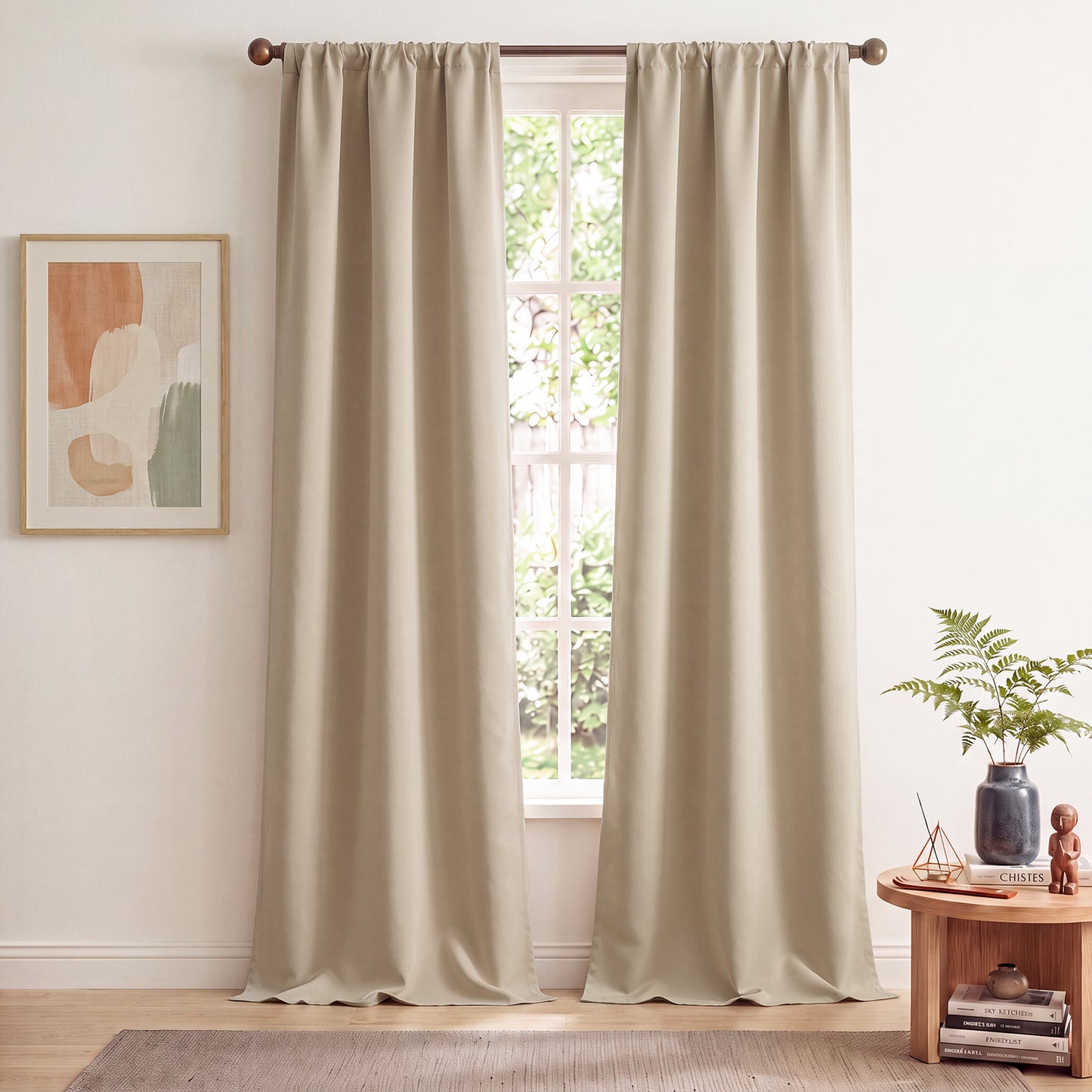 TOPICK Blackout Curtains for Bedroom Thermal Insulated Drapes for Living Room Home Office Rod Pocket Curtains Set of 2 Panels Each
